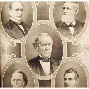 1884 Vice Presidents Andrew Johnson Steel Engraving Victorian Wellstood DWSS7